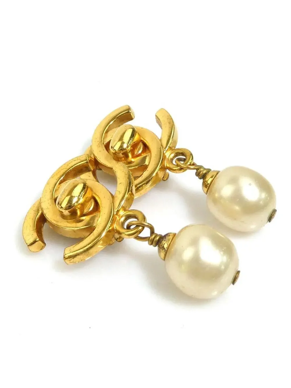 Auth Chanel Vintage Cc Logo Earrings #293543C45B